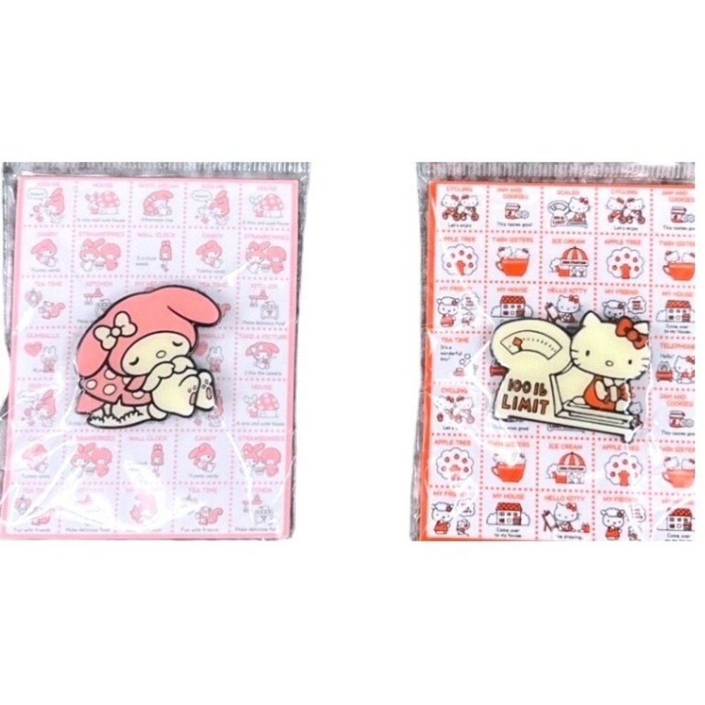 Sanrio Hello Kitty My Melody Pin Set Japan Exclusive Nostalgic Pins Kawaii